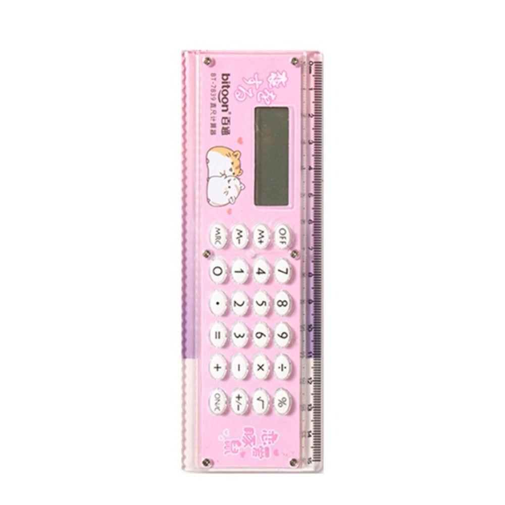 2-in-1 Calculator Ruler with 8 Digit Calculator Drawing Tool Straightedge  School Office