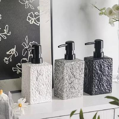 Frosted Ceramic Press Bottle Emulsion Bottle Imitation Stone Ceramic Laundry Detergent Bath Lotion Emulsion Empty Bottle 350ML