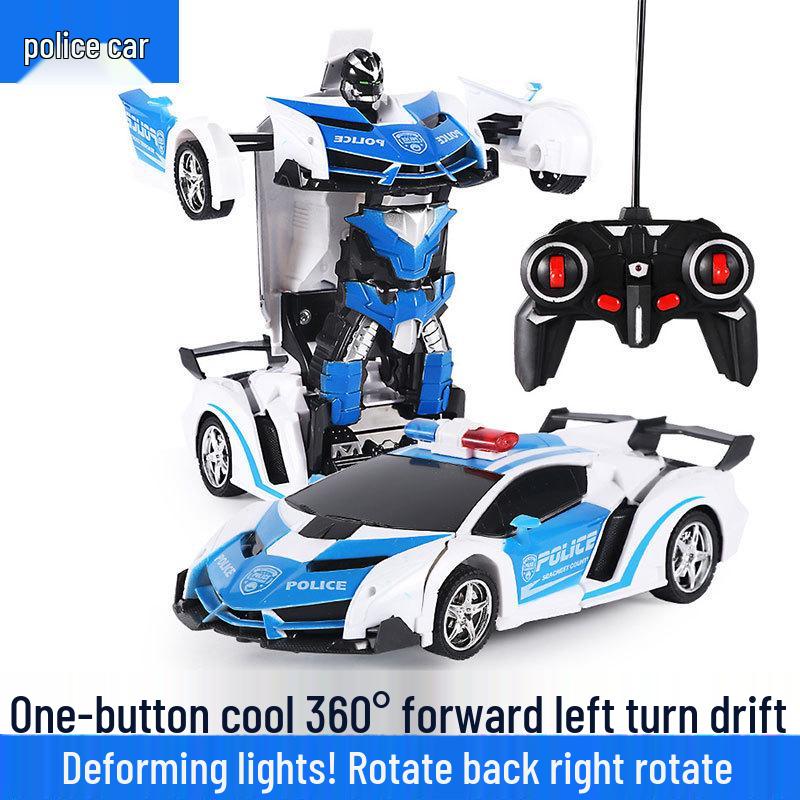 Remote Control Transforming Police Car Robot Toy