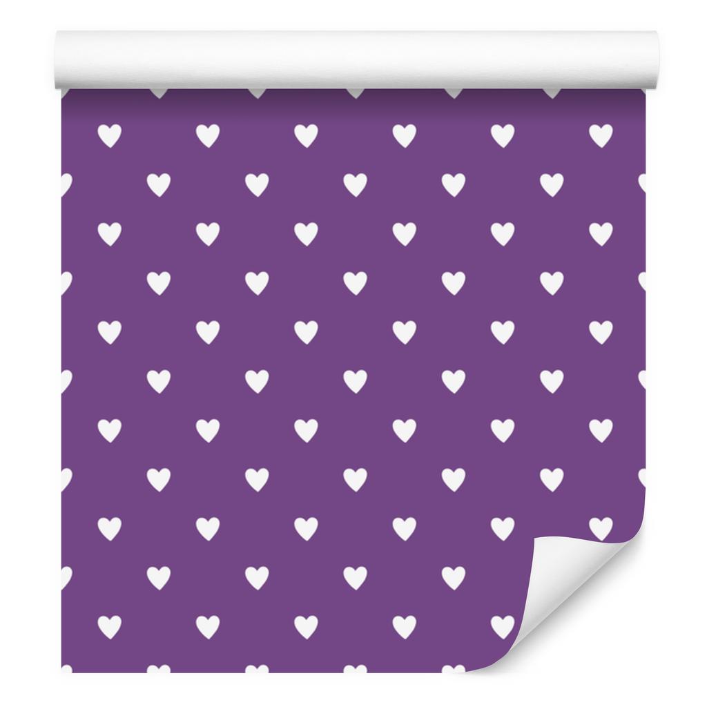Purple and Light Gray Hearts Wallpaper 50x1000