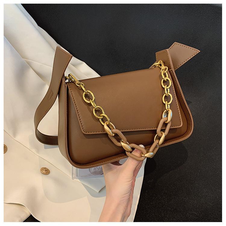 Stylish Street Fashion Pu Small Square Bag With Sewing Thread Element