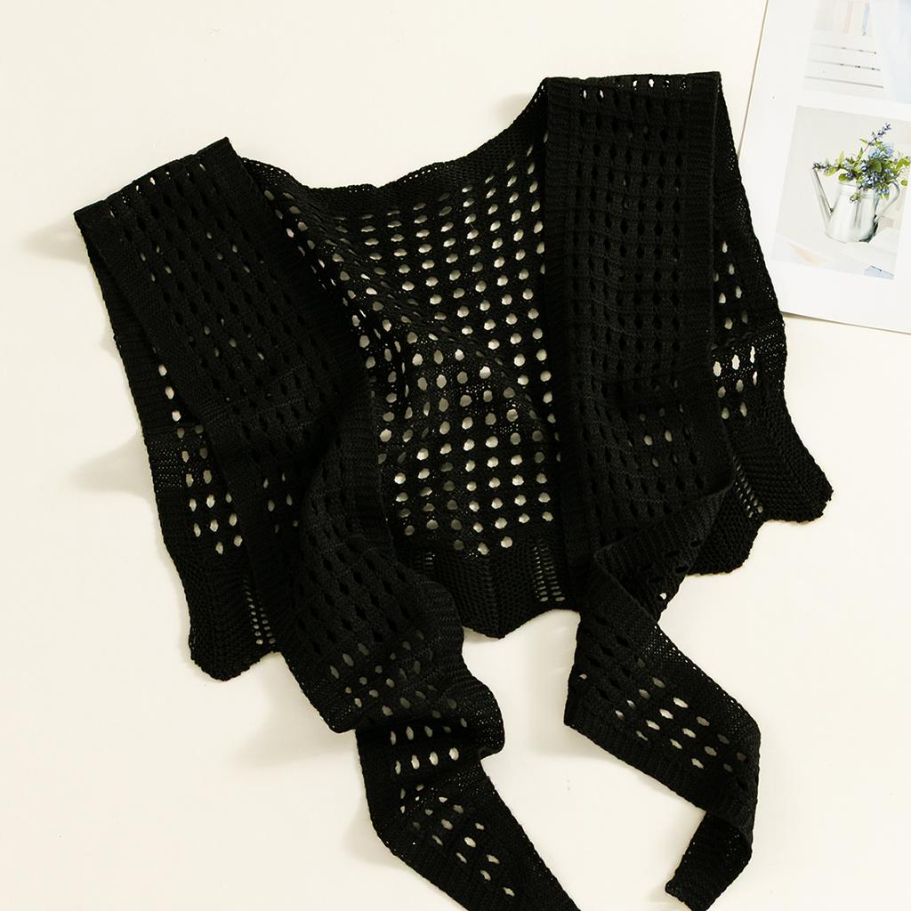 Summer Knitted Cotton Hollow Scarf Shawl Solid Color Women Summer Air-Conditioned Room Cape Ladies Simple Warps