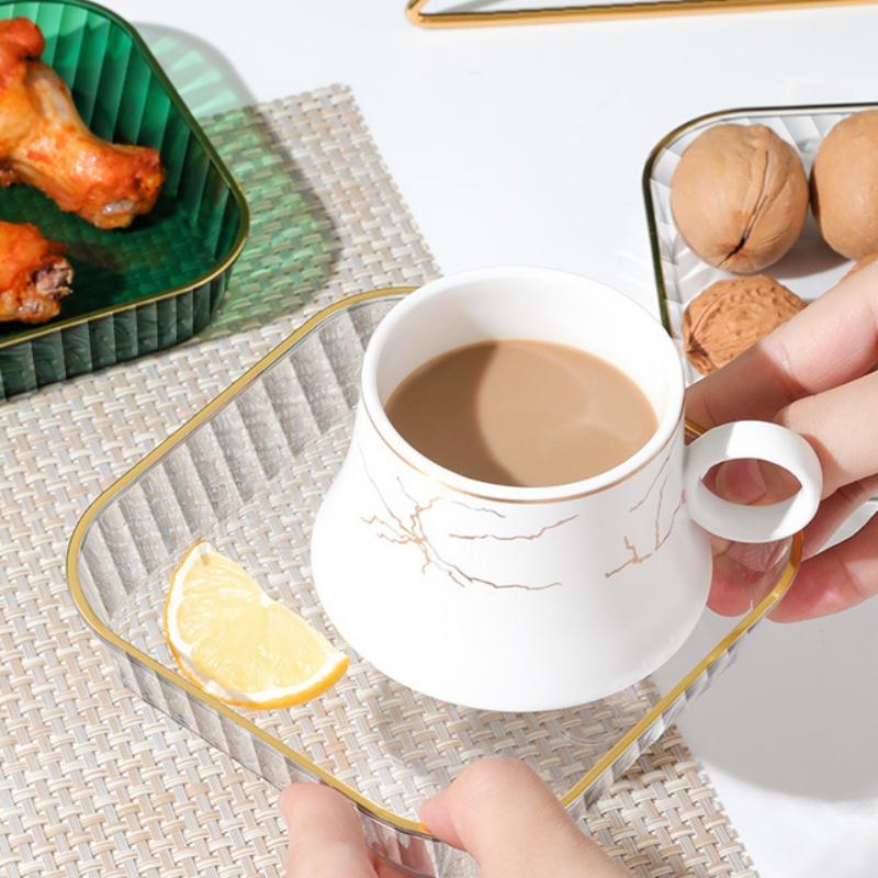 1/4pcs Plastic Dish Plate for Food Small Square Serving Tray for Appetizer Cookie Fruit Multi-purpose Cat Bowl Easy to Clean