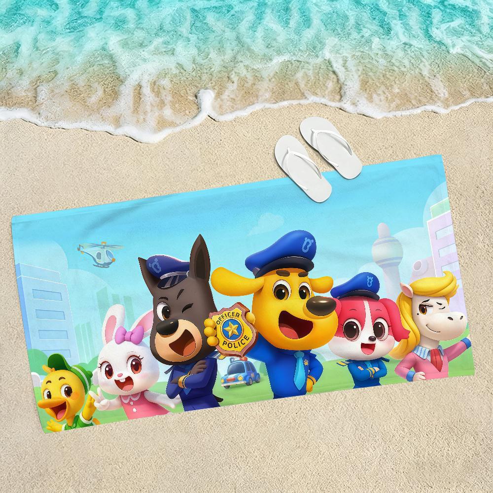 Cartoon S-Safety S-Sheriff L-Labrador Towel Towels For Beaches Yoga Studios Gyms Hot Springs Swimming Pools And Picnics