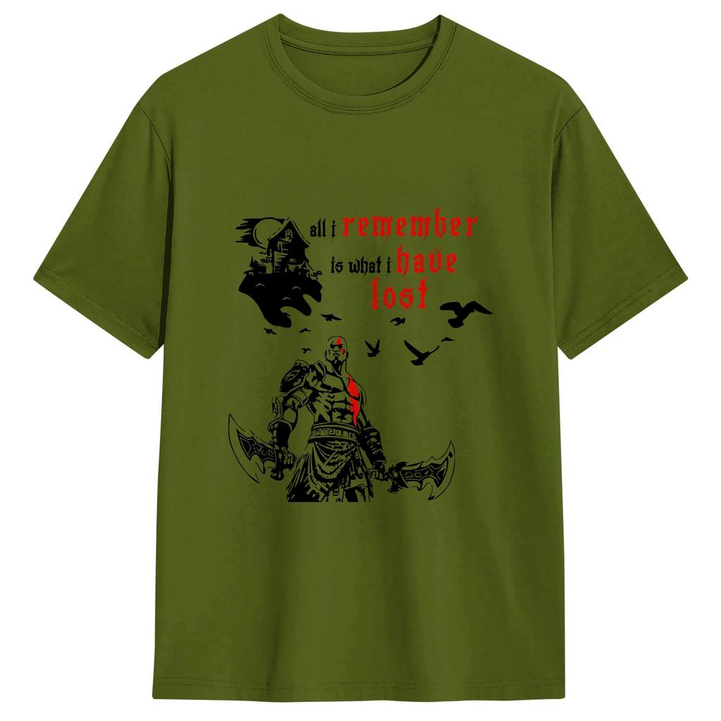 Unisexs TShirts God of war Kratos Casual Pure Cotton Tee Shirt Short Sleeve T Shirt Crewneck Clothes 4XL 5XL