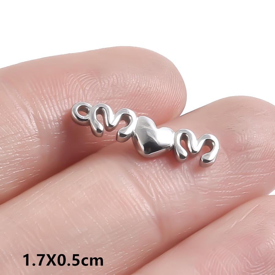 

6pcs Fashion Mother s Day Pendant Rhinestone Charm Stainless Steel Charms For Jewelry Making Supplies Mom Love Baby Accessories