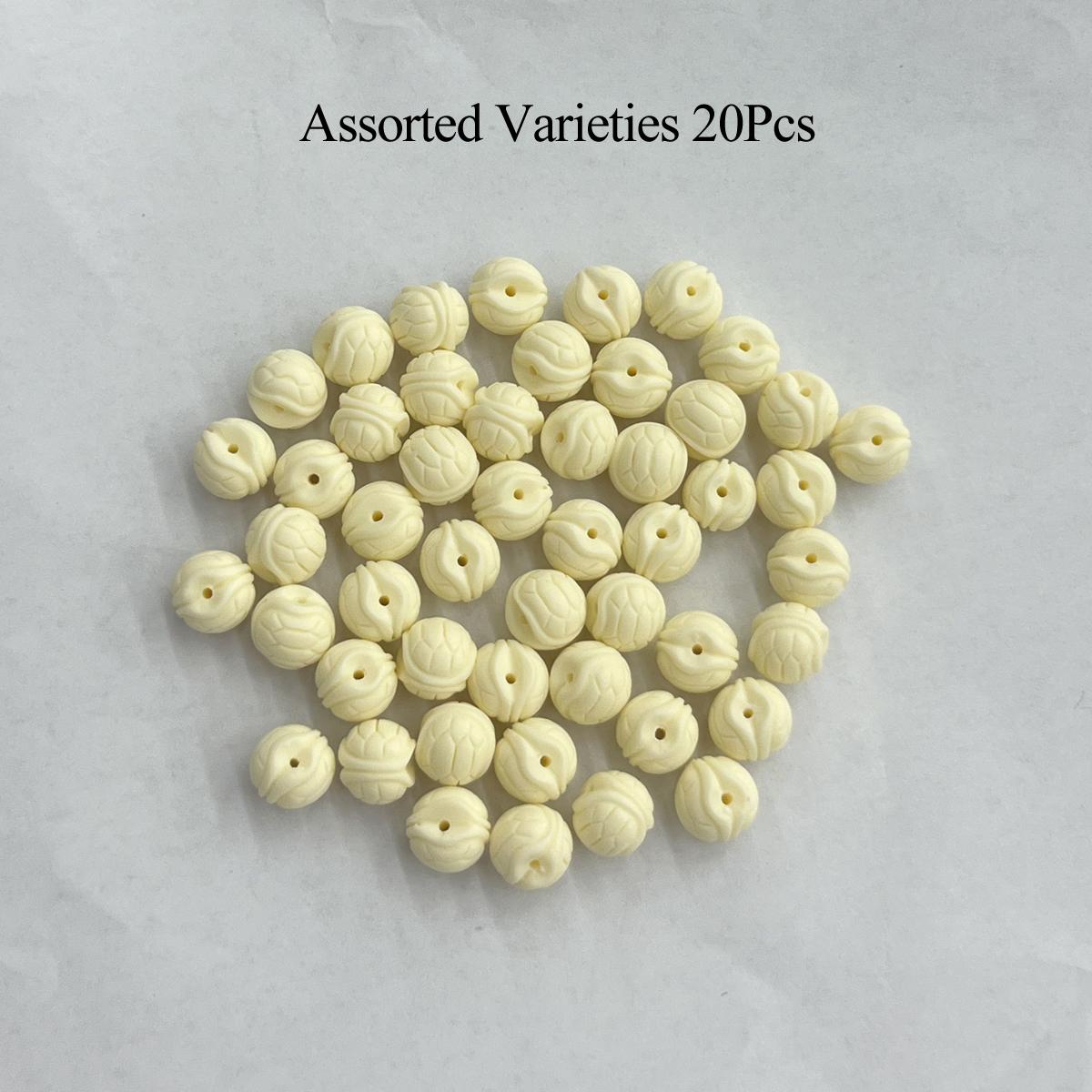 

20Pcs, Artificial Coral Loose Beads With Hole, 12mm, Boho Handmade Round Beads for DIY Creative Jewelry Making, Unique New Year Back to School Gifts 20Pcs/12mm