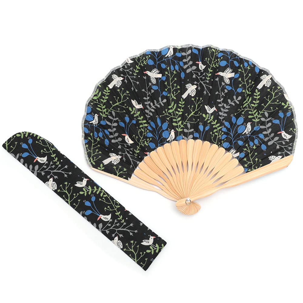 

Nishikawa Shouroku Shoten Summer Folding Fan with Fan Fashionable Folding Day Gift and Bag, Soleil, Women s Gift, Fan, Mother s (Flowers Birds)
