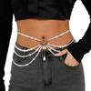 SHIXIN Fashion Y2K Multilayer Imitation Pearl Tassel Waist Chain Women New Elegant Sexy Bikini Belt Body Chain Jewelry Accessory