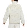 Nike Full Print Stand Collar Faux Fur Warm Straight Long Sleeve Cotton Jacket Women Outerwear White DQ6843-072