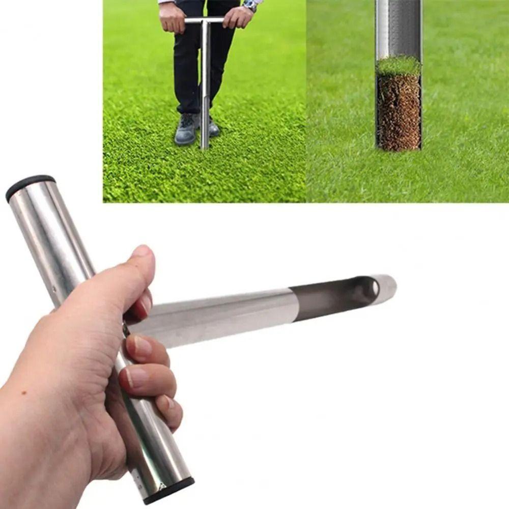 Professionelle Edelstahl-Erdsonde Korrosionsbeständiger T-Griff Bodenprüfset Langlebiges Schiebewerkzeug Gartenarbeit