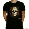 Vintage Steampunk Skeleton Rose Graphic T Shirt, Cotton Crew Neck Short Sleeve Tee, Gear Thorn Print Unisex Top
