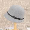 Autumn and winter wool woolen hat women's retro belt decoration multi-colored basin hat bucket hat wool felt hat
