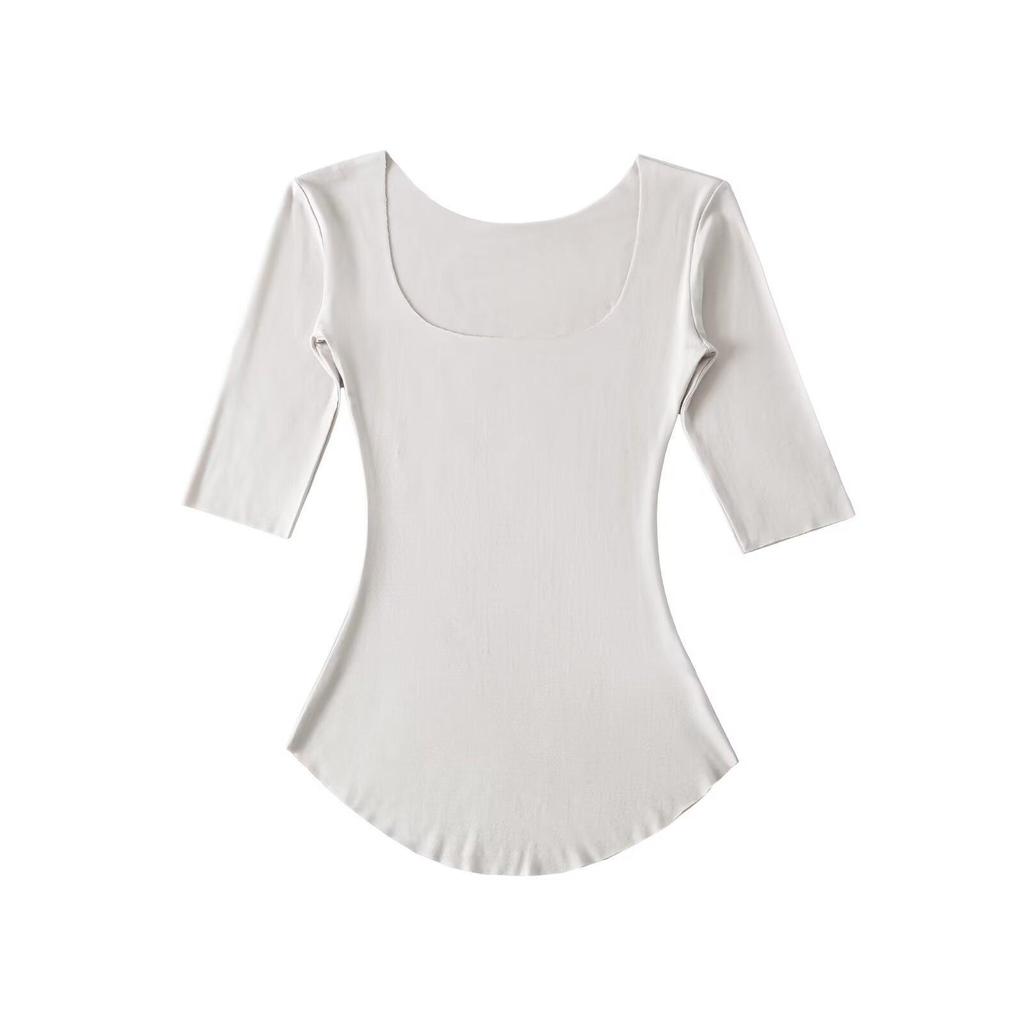 2026 Spring/Summer Women's Off-the-Shoulder Square Neck Mid-Sleeve Top