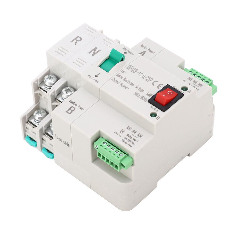 Dual Power Automatic Transfer Switch 2P Fast Switching PC AC 230V for Home Factory