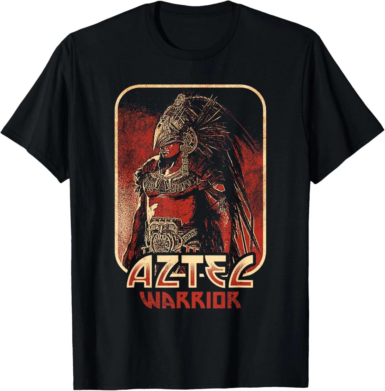 Aztec Warrior King Mexico Native Aztec Art Mayan T-Shirt Made In USA XXXXL