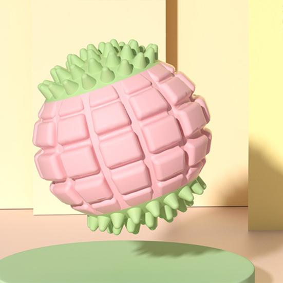 Squeaky Dog Ball Toy Spiky Textured Ball Dog Chew Toy Teeth Cleaning Toy for Dogs Outdoor Training Interactive Fetch Play