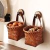 Decorative Imitation Rattan Hanging Basket Hand-Woven Garlic Ginger Storage Basket  for Kitchen