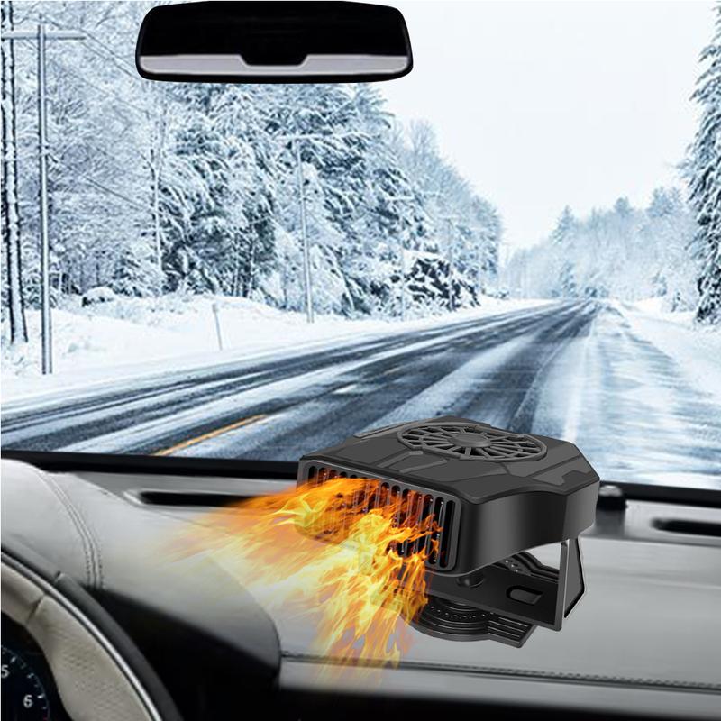 12V 120W/24V 200W Car Electric Windshield Heater Car Defroster Cooling Heating Fan Defogger Black Defogging Defrosting Fan