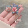 Chinese Pearl Peony Tassel Brooch for Qipao & Hanfu – Women's Pin Accessory