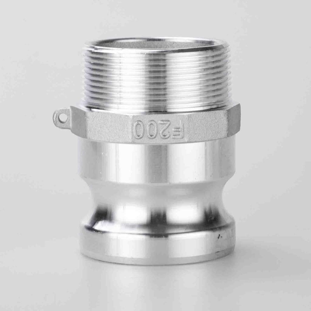 Cam Lock Type F 2'' Cam Groove Couplings Al Camlock Hose Fittings Pipe Couplings (2Inch-F200-2pcs), Silver
