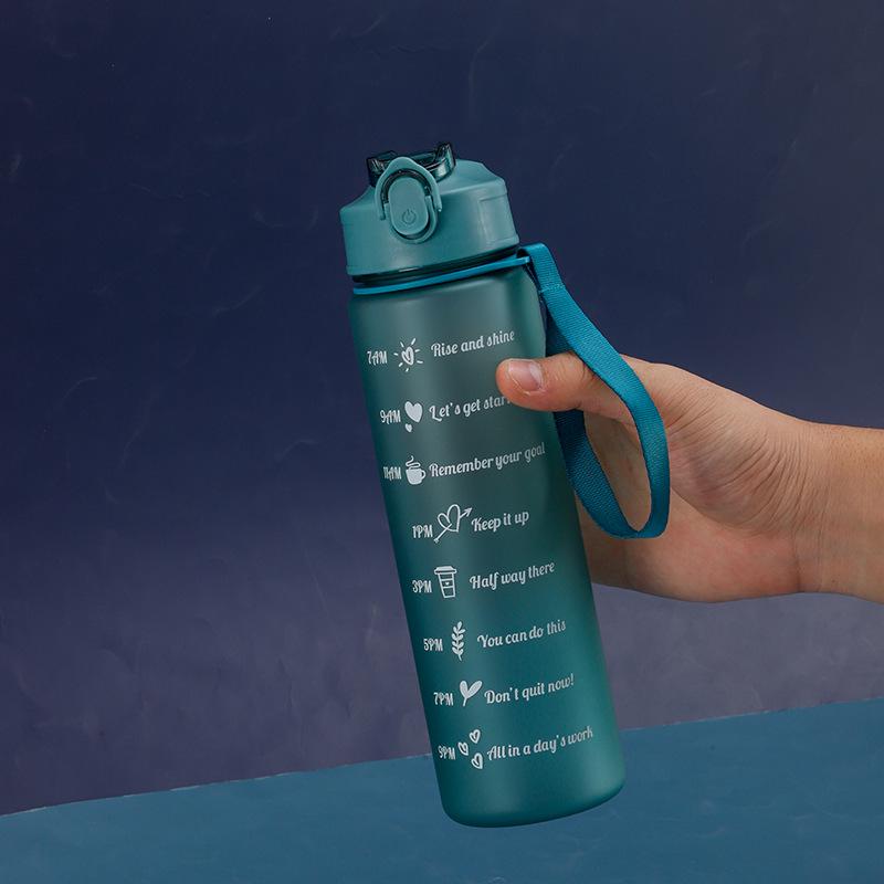 800ml Gradient Sports Water Bottle - Large Capacity with Scale, Outdoor Plastic Cup