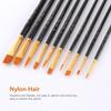 10pcs Artists Paint Brushes Nylon Hair Wooden Handle Professional Paintbrush Gift for Children