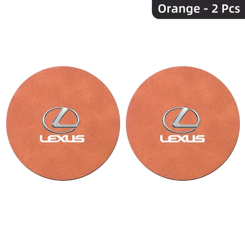 2Pcs Car Suede Water Cup Pad Anti-slip Coaster Accessorys For Lexus F SPORT IS250 IS200 CT200h GS300 LS430 RX450h LX570 IS300