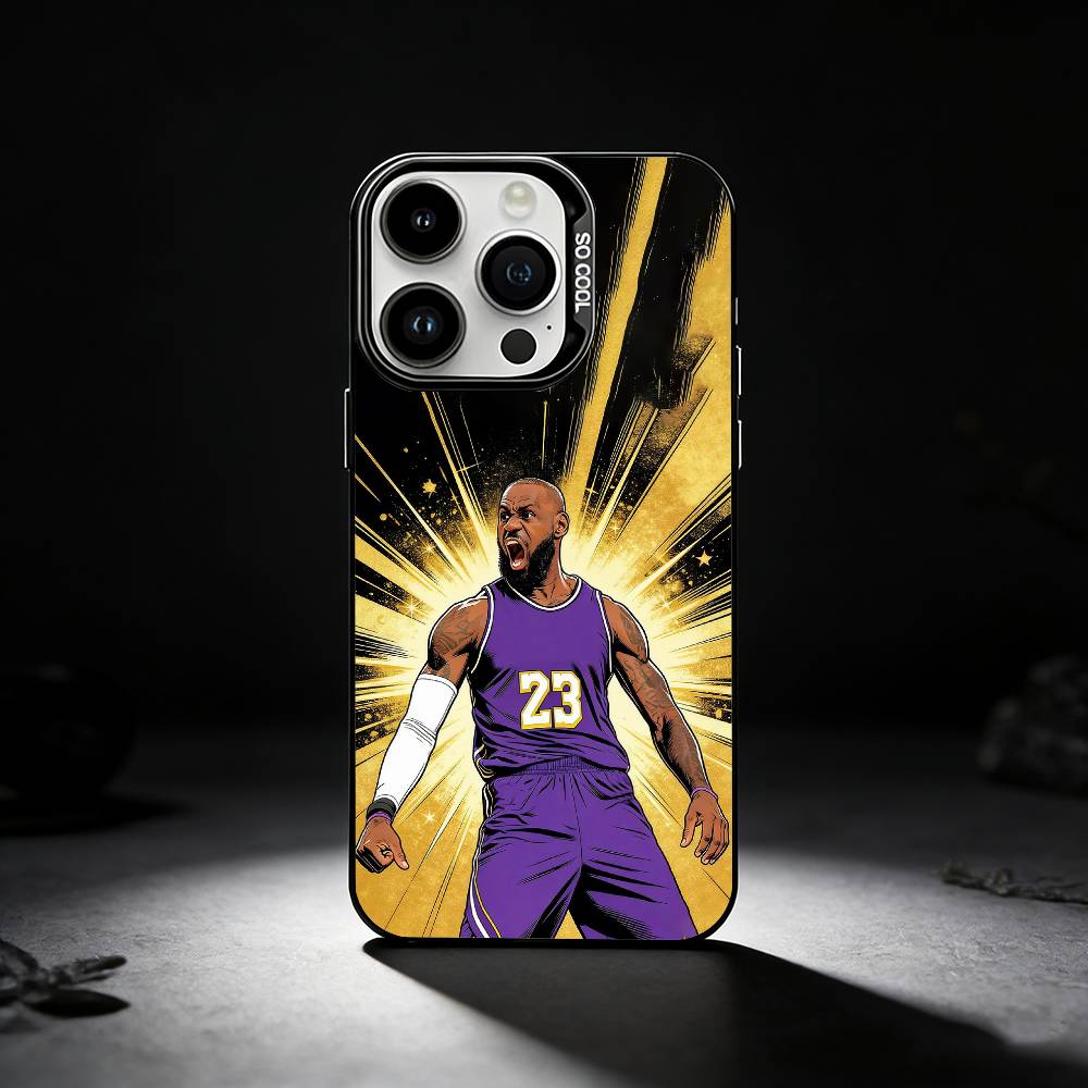 L-Lebron James 23 Phone Case For iPhone 17,16,15,14,13,12,11 Plus,Pro Max,XS,Colored silver phone case