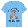 Its A Good Day To Read  T-shirts Women Book Lover Teacher Tshirts Elephant Cartoon Women's Clothing Vintage Women T-Shirts Tops