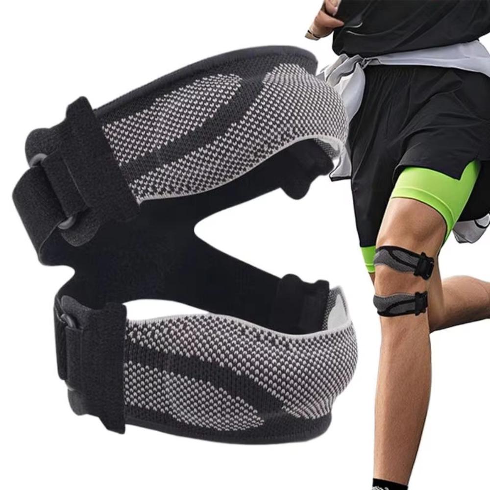 Double Silicone Patella Protect Band Adjustable Sports Knee Brace  Tennis