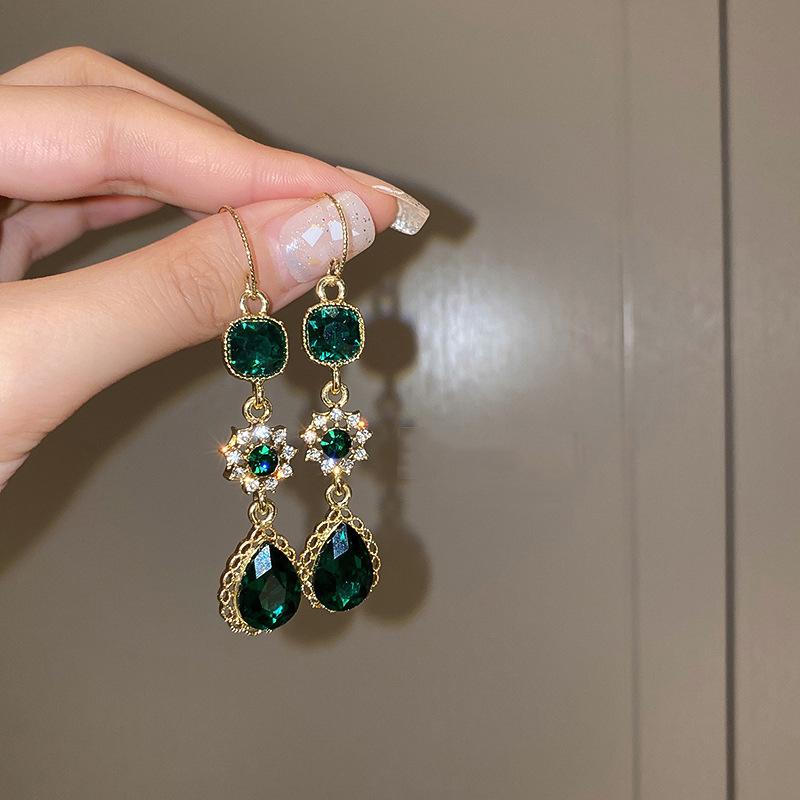 Silver Needle Zircon Flower Tassel Earrings: Elegant, High-End Studs for a Fashionable, Sophisticated Look