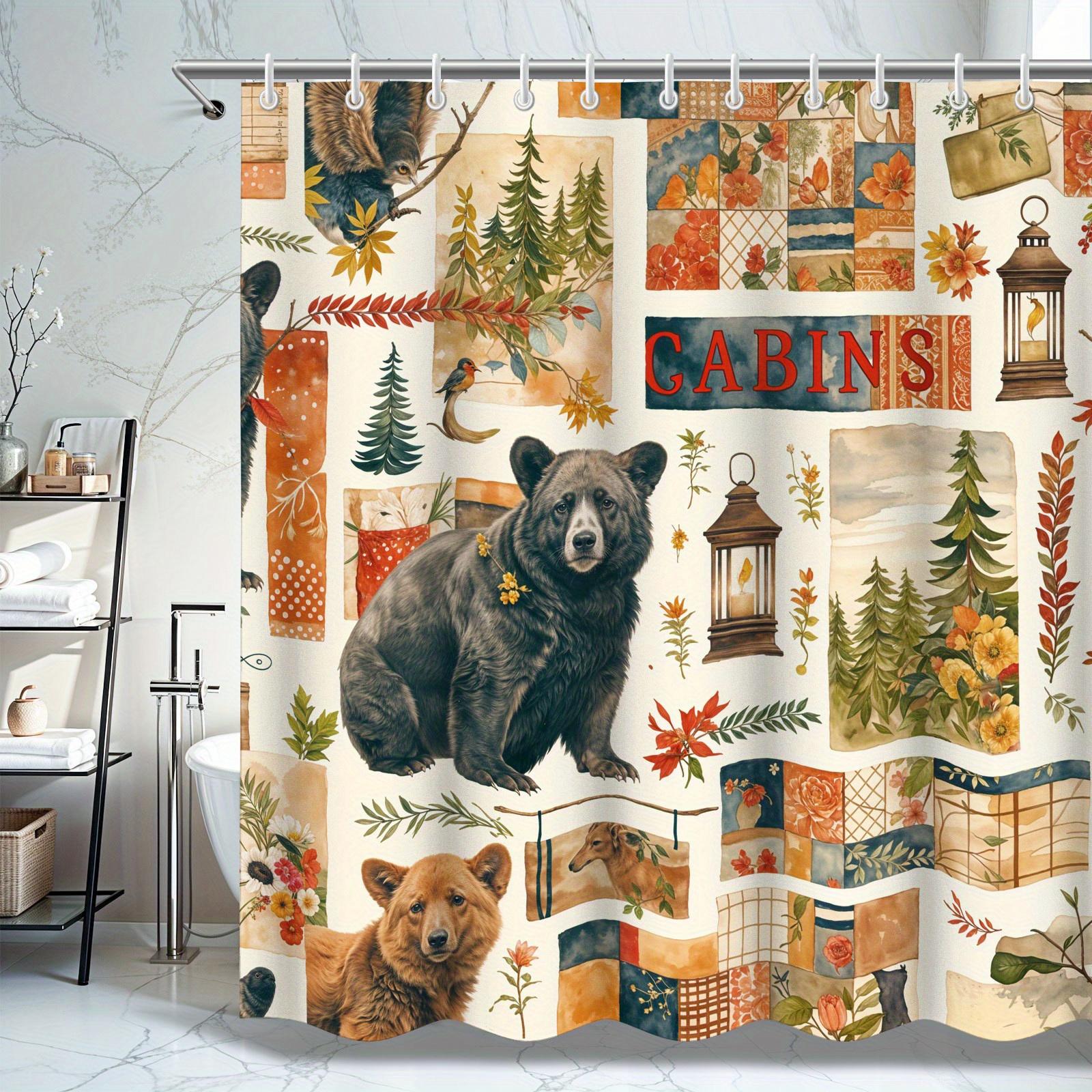 

Creative Country Wildlife Shower Curtain - Waterproof, High-end Design, Essential for Refreshing Bathroom Decor, Includes Hooks W90XH180cm