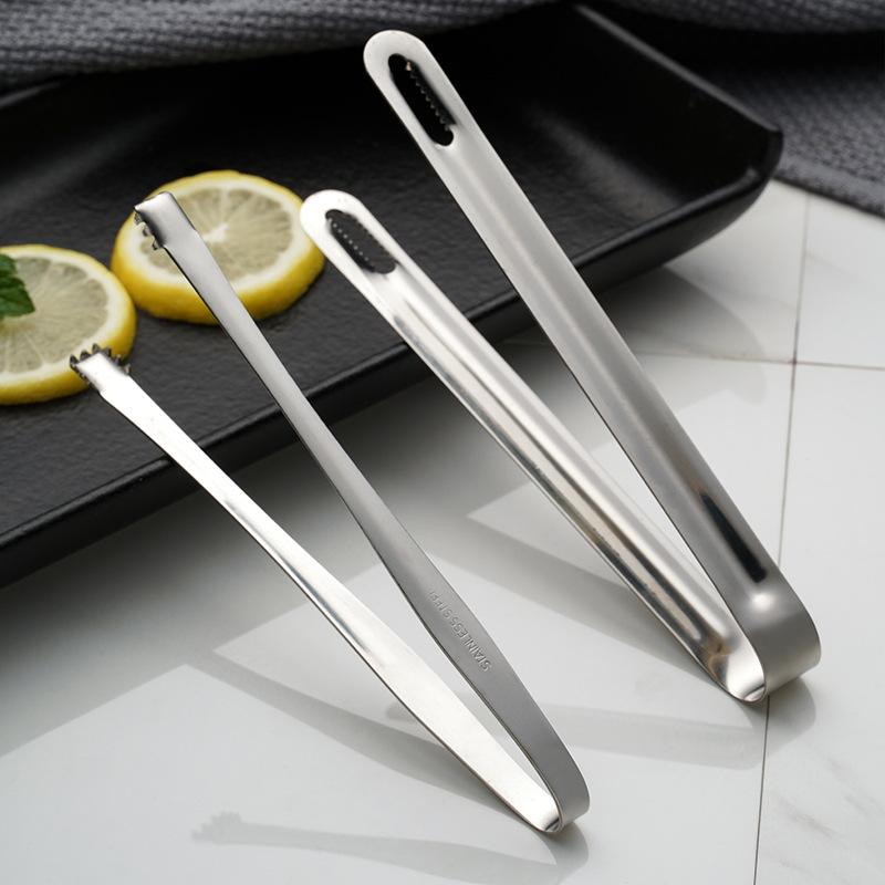 Stainless Steel New C Shaped Ice Clamp Hotel KTV Bar Ice Cube Holder Internal Tooth Ice Clamp Creativity Food Tongs
