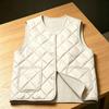 Women's 2025 Collarless Cotton Vest - Autumn/Winter Large Size Round Neck Waistcoat