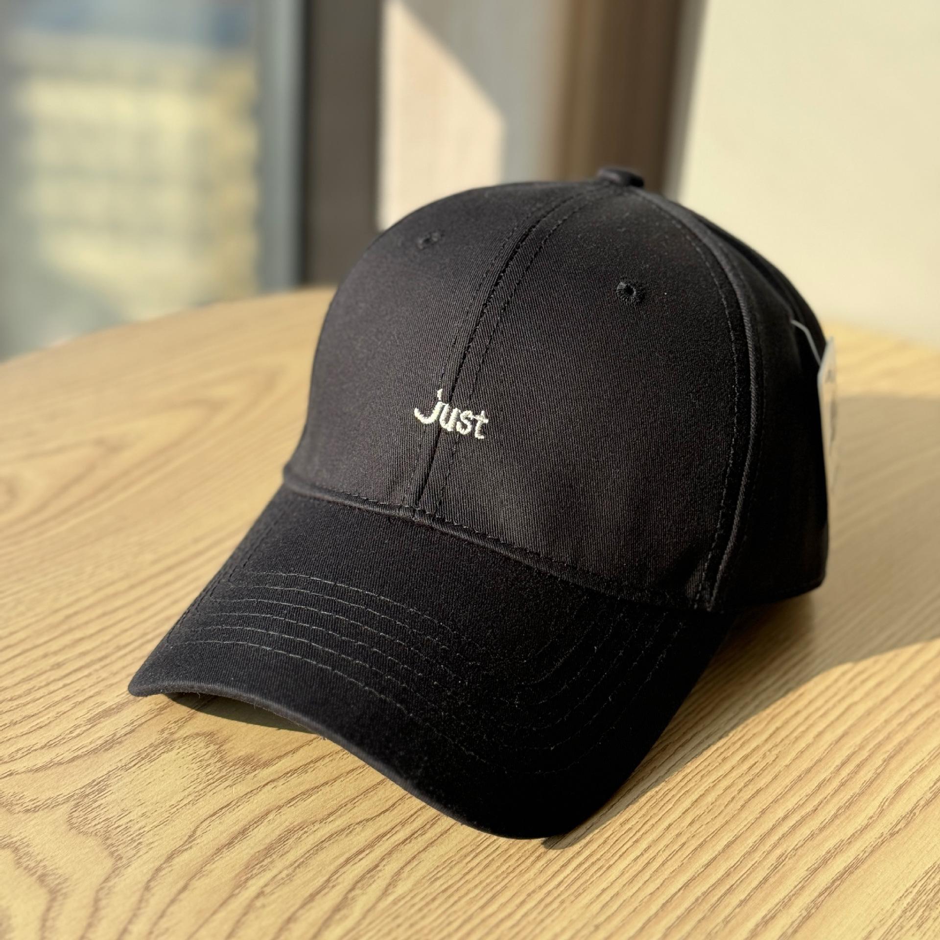

Spring and summer new style simple embroidered letter hard-top baseball cap for women, Korean version, suitable for large head circumference, makes Adult54-60Adjustable чёрный