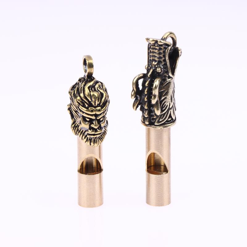 Pure Brass Whistle Keychain Outdoor Gear Bamboo Node Dragon Head Judge Whistle Competition Survival Competition Outdoor Goods