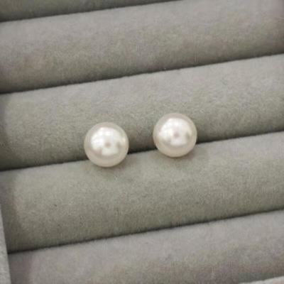 Women's Simple Classic 10mm Pearl Silver Needle Earrings