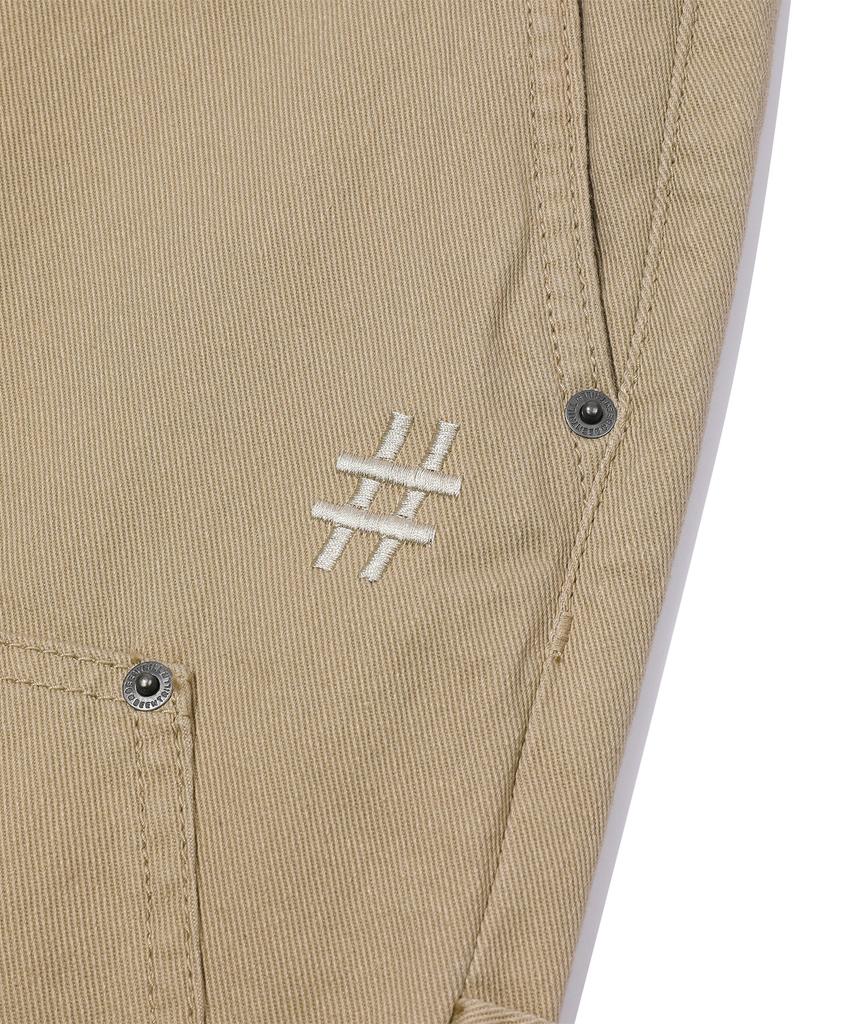 BEENTRILL Cotton Twill Double Knee Pants (Beige)