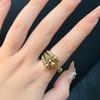 Adjustable Open Ring Men Women Vintage Dragon Claw Design Copper Band With Black Electroplated Finish Retro Style