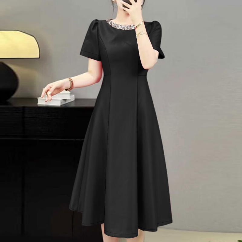 ZANZEA Women Casual Round Neck Short Sleeve Summer Dress