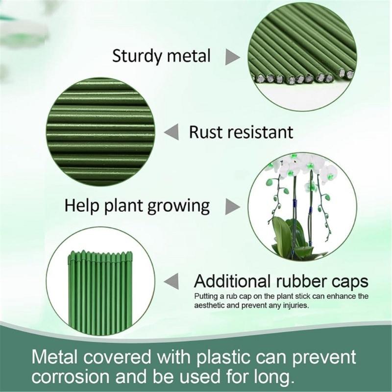 22Pcs Flexible Plant Support Bracket With 22 Green Clip Bendable Garden Stakes For Outdoor Plant Stem Healthy Growth