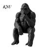Office Bookshelf Decoration 3D Printed Thinking Gorilla Figurine, Mini Thinker Statue, Decorative Shelf Sitting Statue Modern Minimalist Sculpture for