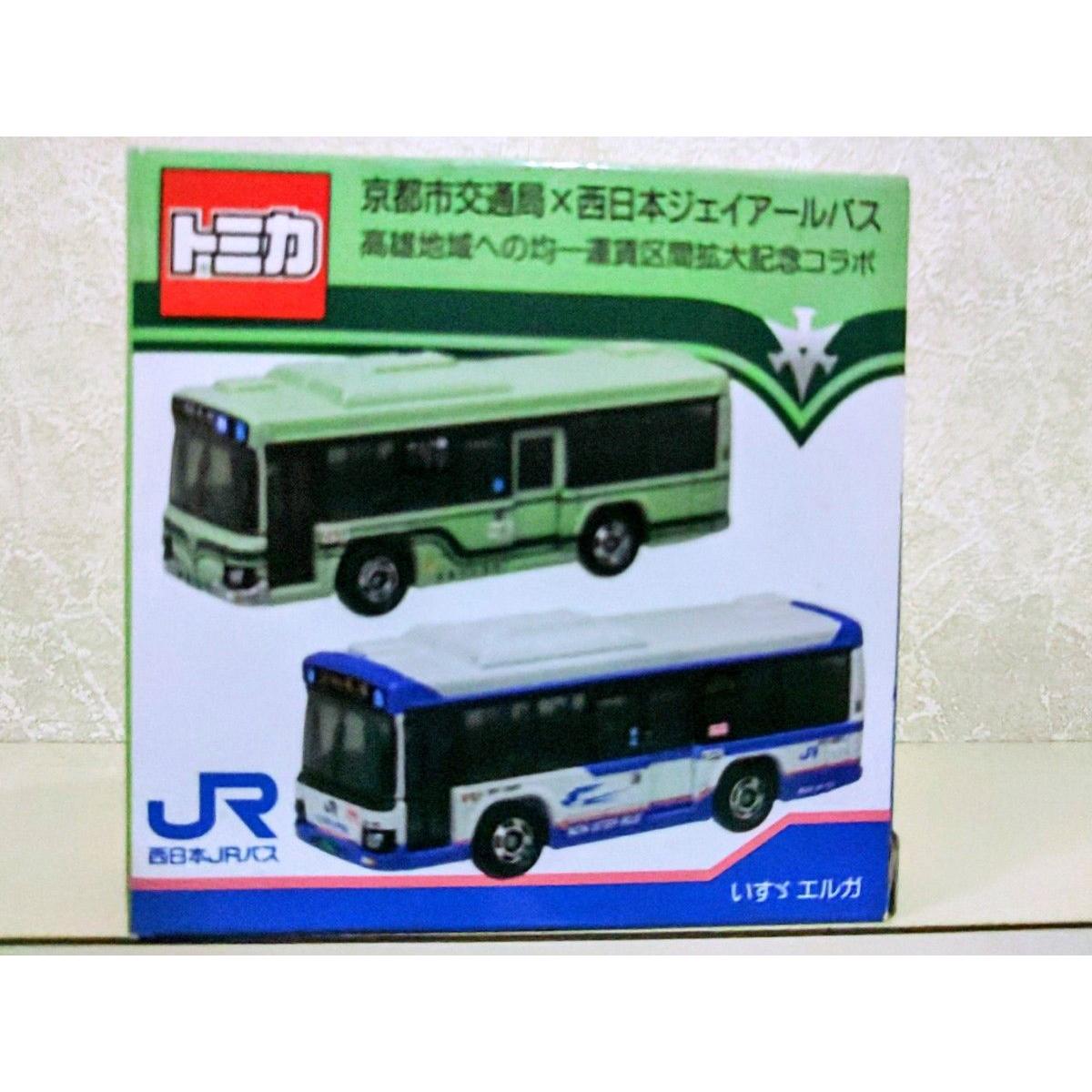 Использованный набор из 2-х машинок Tomica Бюро транспорта города Киото x JR Bus Западной Японии Isuzu Elga, нераспечатанный товар