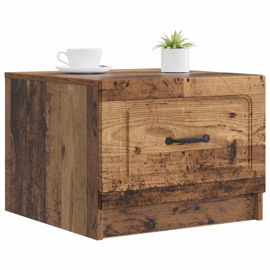 Coffee Table with Drawers Reclaimed Wood Look 49 X 50 X 37 Cm Particleboard