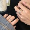 Adjustable Sterling Vintage Roman Numeral Ring Men Women Geometric Minimalist Statement Jewelry