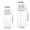1Pc Juice Box Reusable 500/1000ML Outdoor Sports Water Bottle Transparent Milk Creative PS Portable Travel And Camping