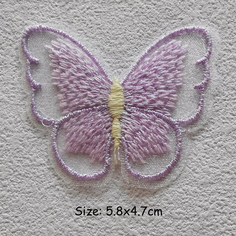 

Полноцветная бабочка, термонаклейка, модная вышивка, термонашивка, аксессуар для одежды, ткань «сделай сам», теплопередача 5.8x4.7 cm