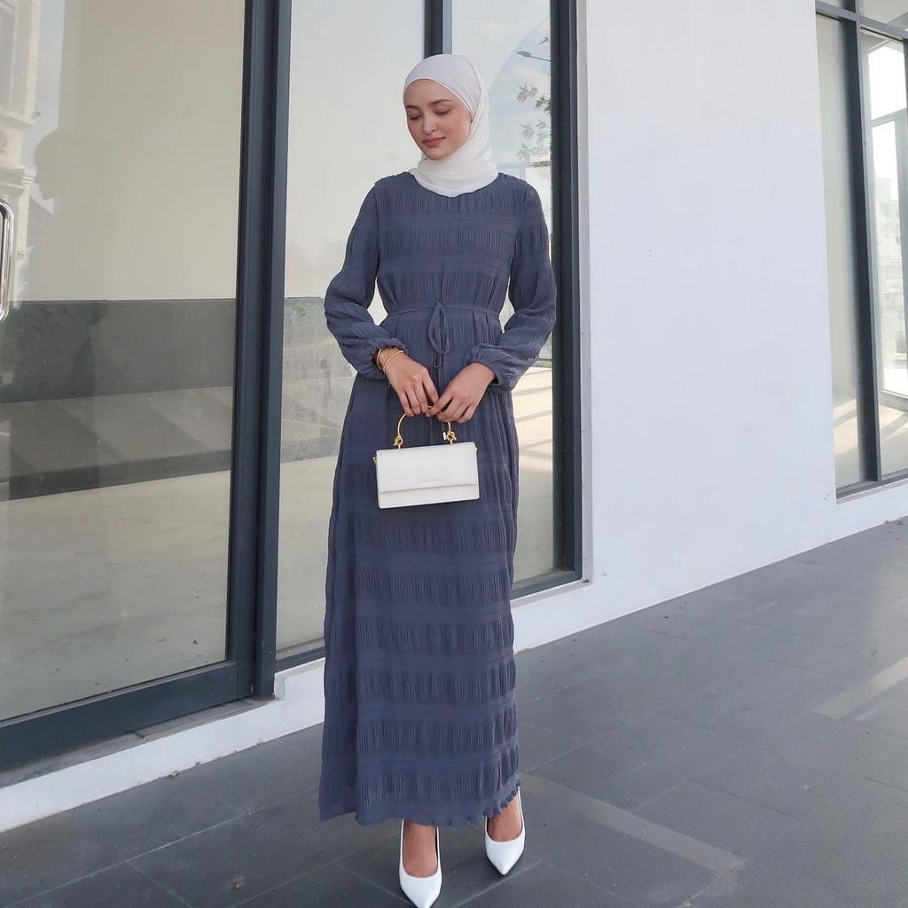 M217#6: Multi-color Muslim Women's Middle Eastern Chiffon Long Dress - New Malaysian Pleated Robe Design