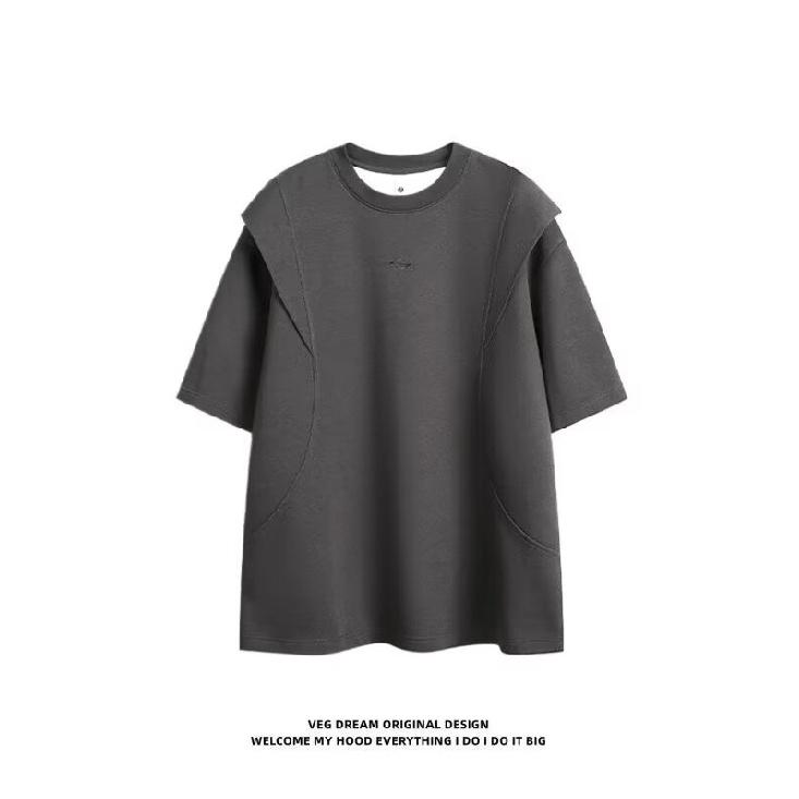 Summer Men's Casual Short Sleeve Simple Fashion Trend Retro Round Neck Slim Fit Pullover Casual Short Sleeve T T-shirt